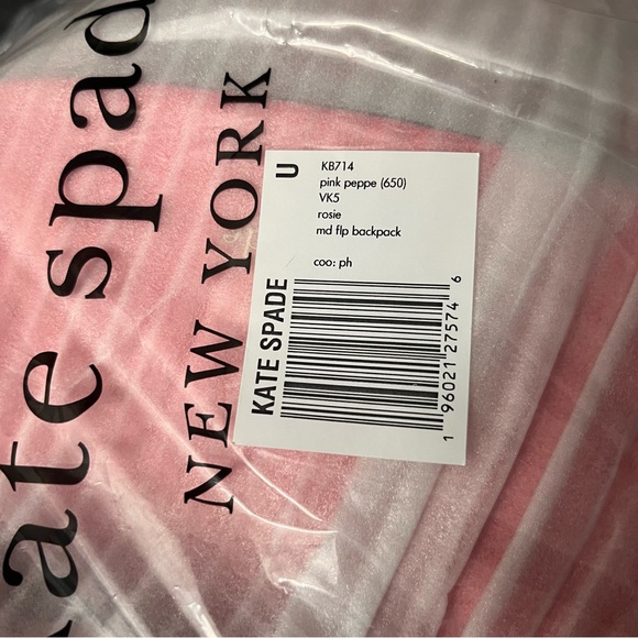 Kate Spade ROSIE Medium Flap Backpack In Pink Peppercorn NWT - Picture 12 of 12